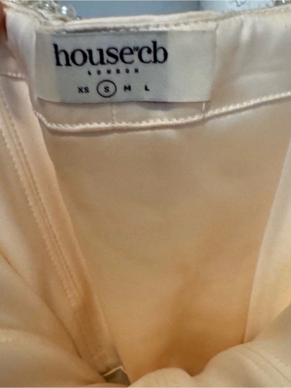 House of CB Ivory Strapless Pearl-Trim Midi Dress - Picture 5 of 7